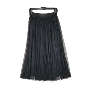 Womens Black Tulle Long Midi Skirt Sz Large Pull On Dark Fairy Grunge Whimsical